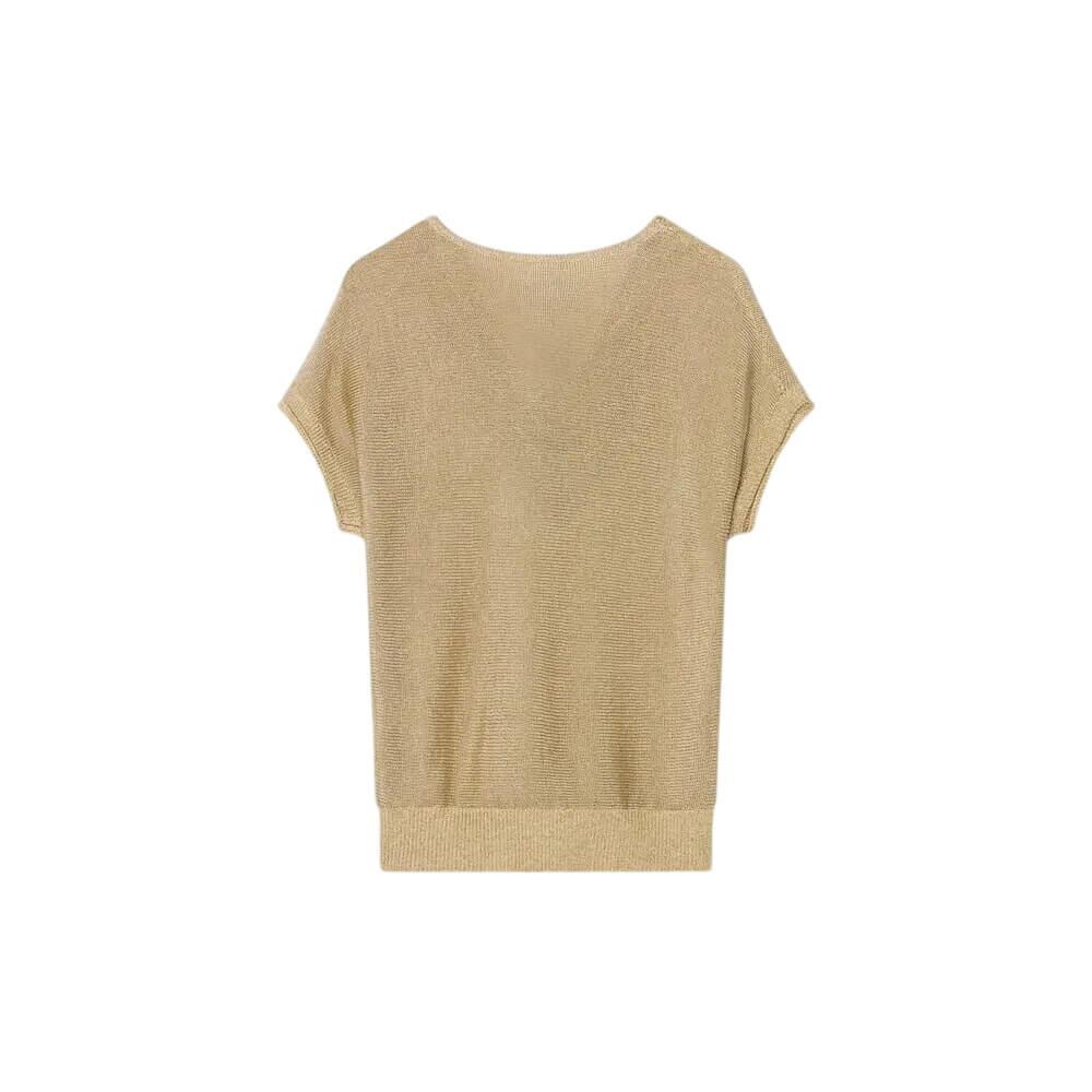 Mint Velvet Gold Metallic Knit Top